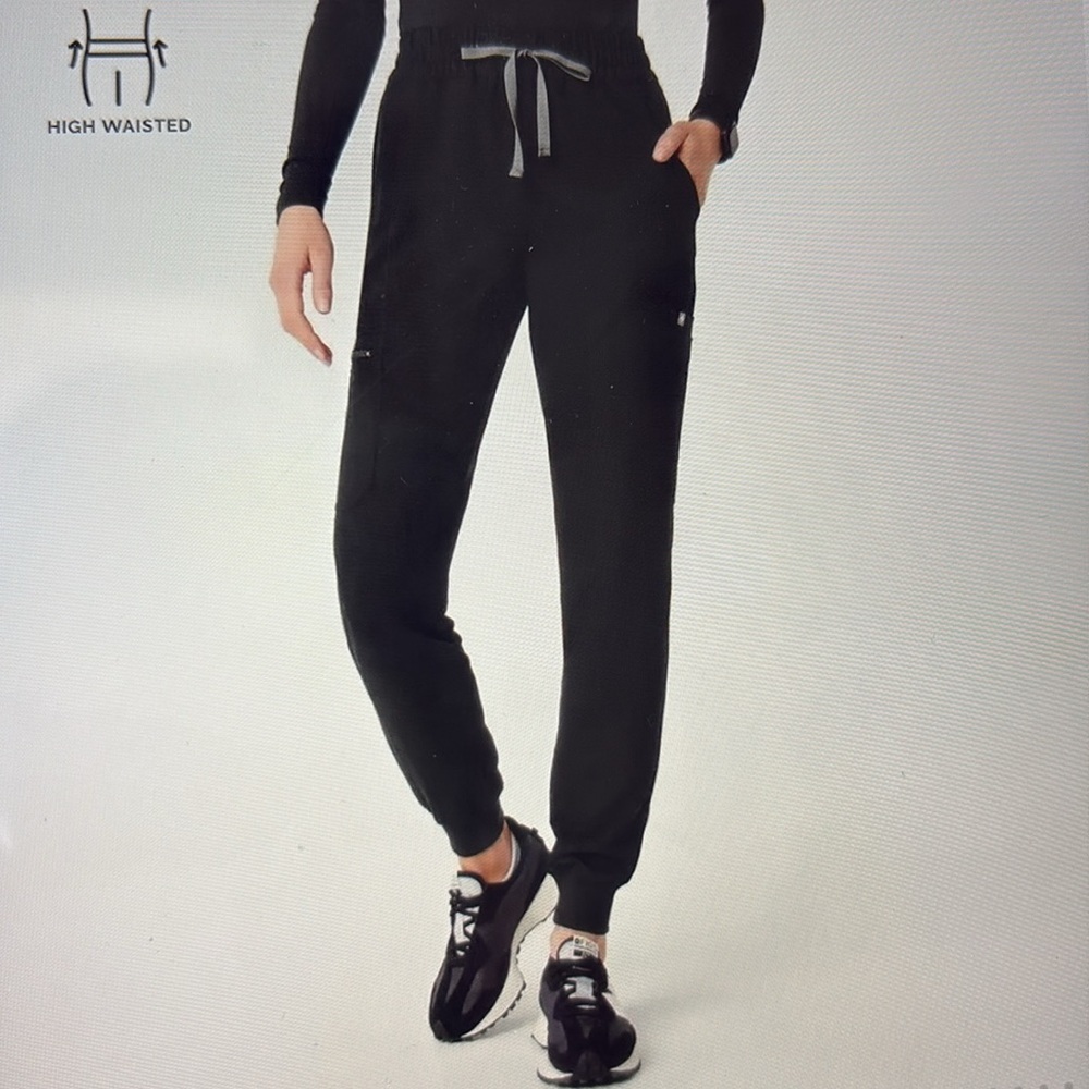 FIGS high waisted Uman jogger scrub pants black women’s Drawstring size XS